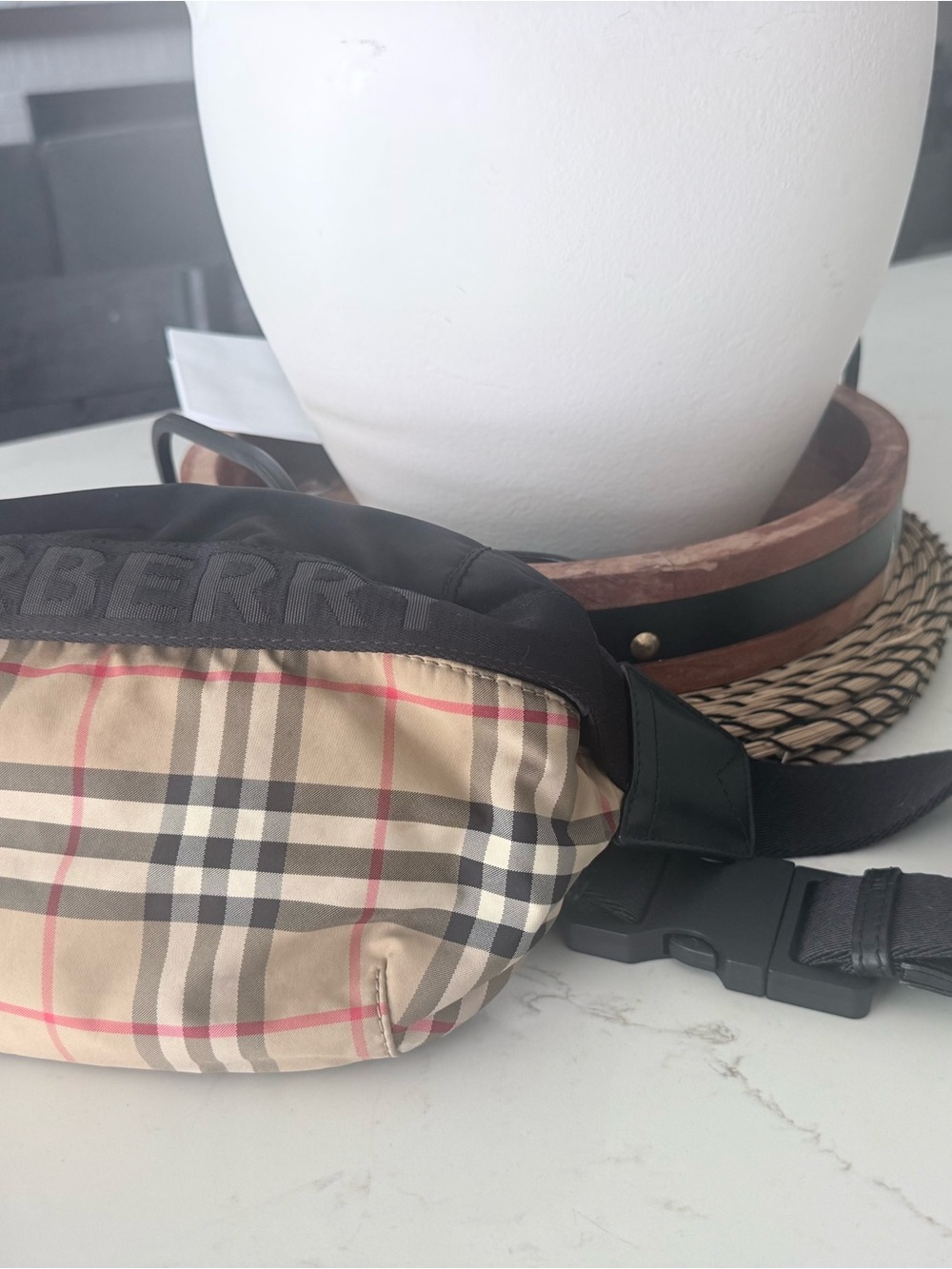 Burberry Classic Nova Check Belt Bag with Black Logo Strap - Picture 4 of 16